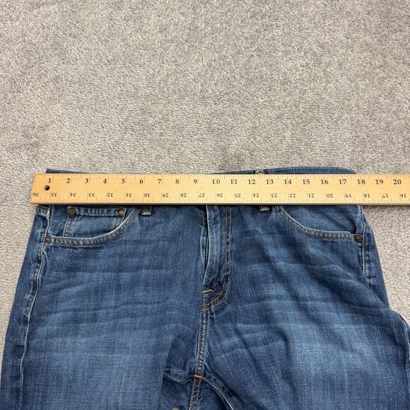 Lucky Brand 221 Original Straight Leg Denim Jeans Mens 36R Blue Dark Wash Cotton - Picture 12 of 16